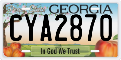 GA license plate CYA2870
