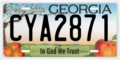 GA license plate CYA2871