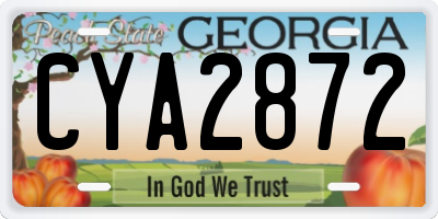 GA license plate CYA2872