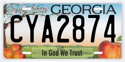 GA license plate CYA2874