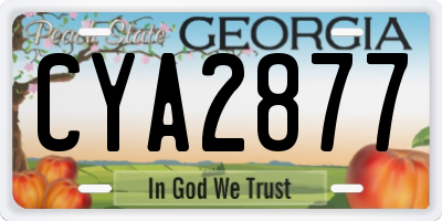 GA license plate CYA2877
