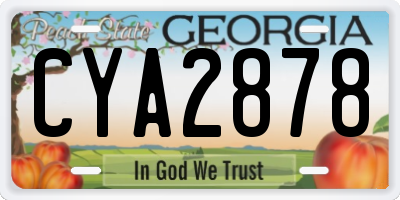 GA license plate CYA2878