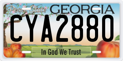 GA license plate CYA2880