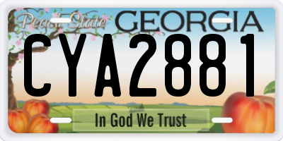 GA license plate CYA2881