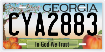 GA license plate CYA2883