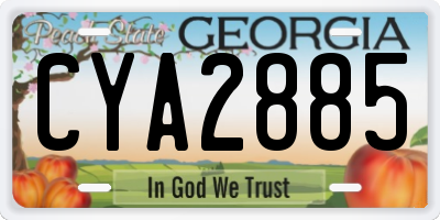 GA license plate CYA2885