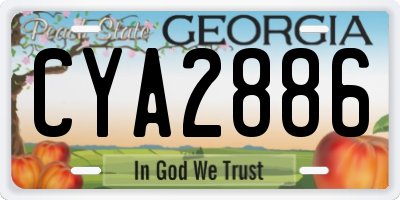 GA license plate CYA2886