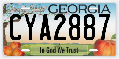 GA license plate CYA2887