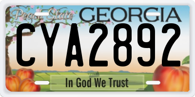 GA license plate CYA2892