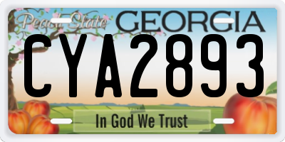 GA license plate CYA2893