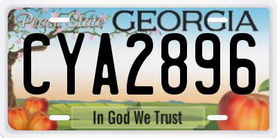 GA license plate CYA2896