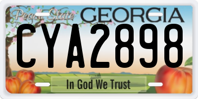GA license plate CYA2898