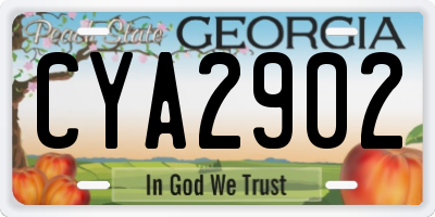 GA license plate CYA2902