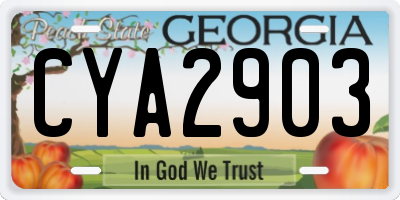 GA license plate CYA2903