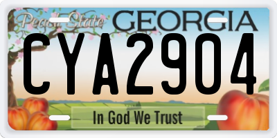 GA license plate CYA2904