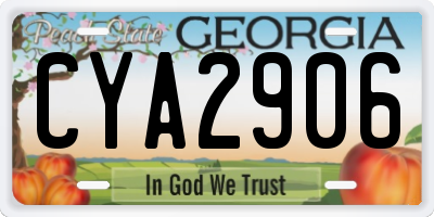 GA license plate CYA2906