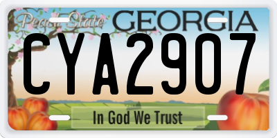 GA license plate CYA2907