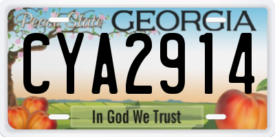 GA license plate CYA2914