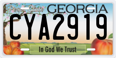 GA license plate CYA2919