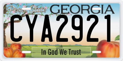 GA license plate CYA2921