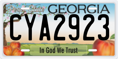 GA license plate CYA2923