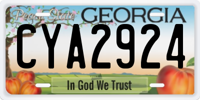 GA license plate CYA2924