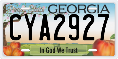 GA license plate CYA2927