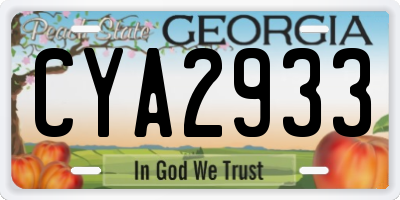 GA license plate CYA2933