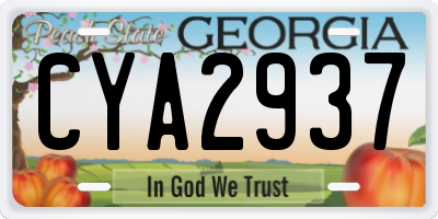 GA license plate CYA2937