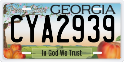 GA license plate CYA2939