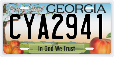 GA license plate CYA2941