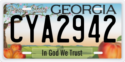 GA license plate CYA2942
