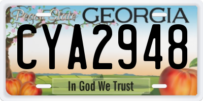 GA license plate CYA2948