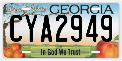 GA license plate CYA2949