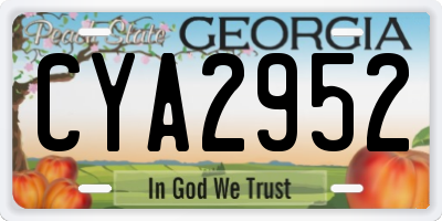 GA license plate CYA2952