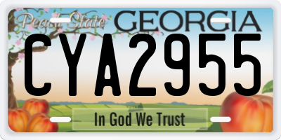 GA license plate CYA2955