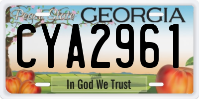 GA license plate CYA2961