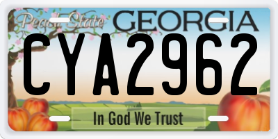 GA license plate CYA2962