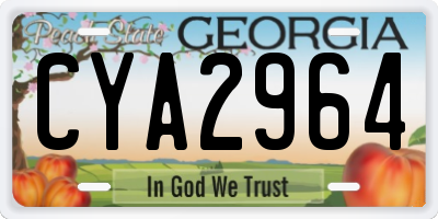 GA license plate CYA2964