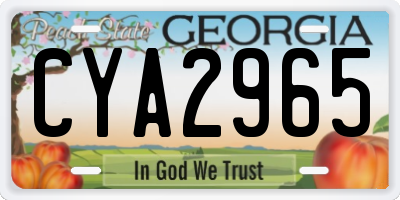 GA license plate CYA2965