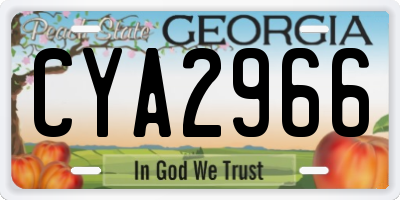 GA license plate CYA2966