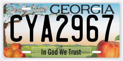 GA license plate CYA2967