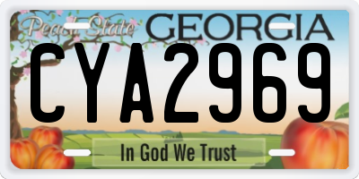GA license plate CYA2969
