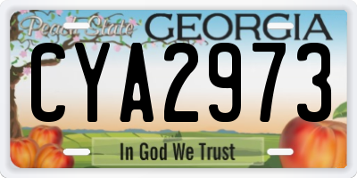 GA license plate CYA2973