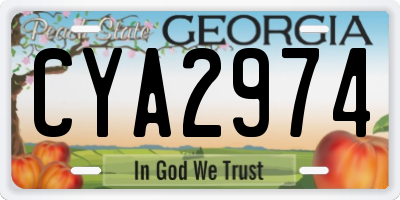 GA license plate CYA2974