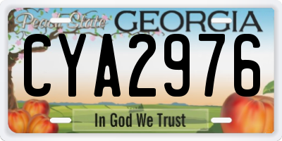 GA license plate CYA2976