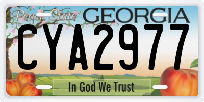 GA license plate CYA2977