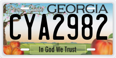 GA license plate CYA2982