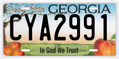 GA license plate CYA2991