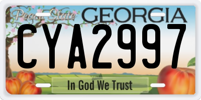 GA license plate CYA2997